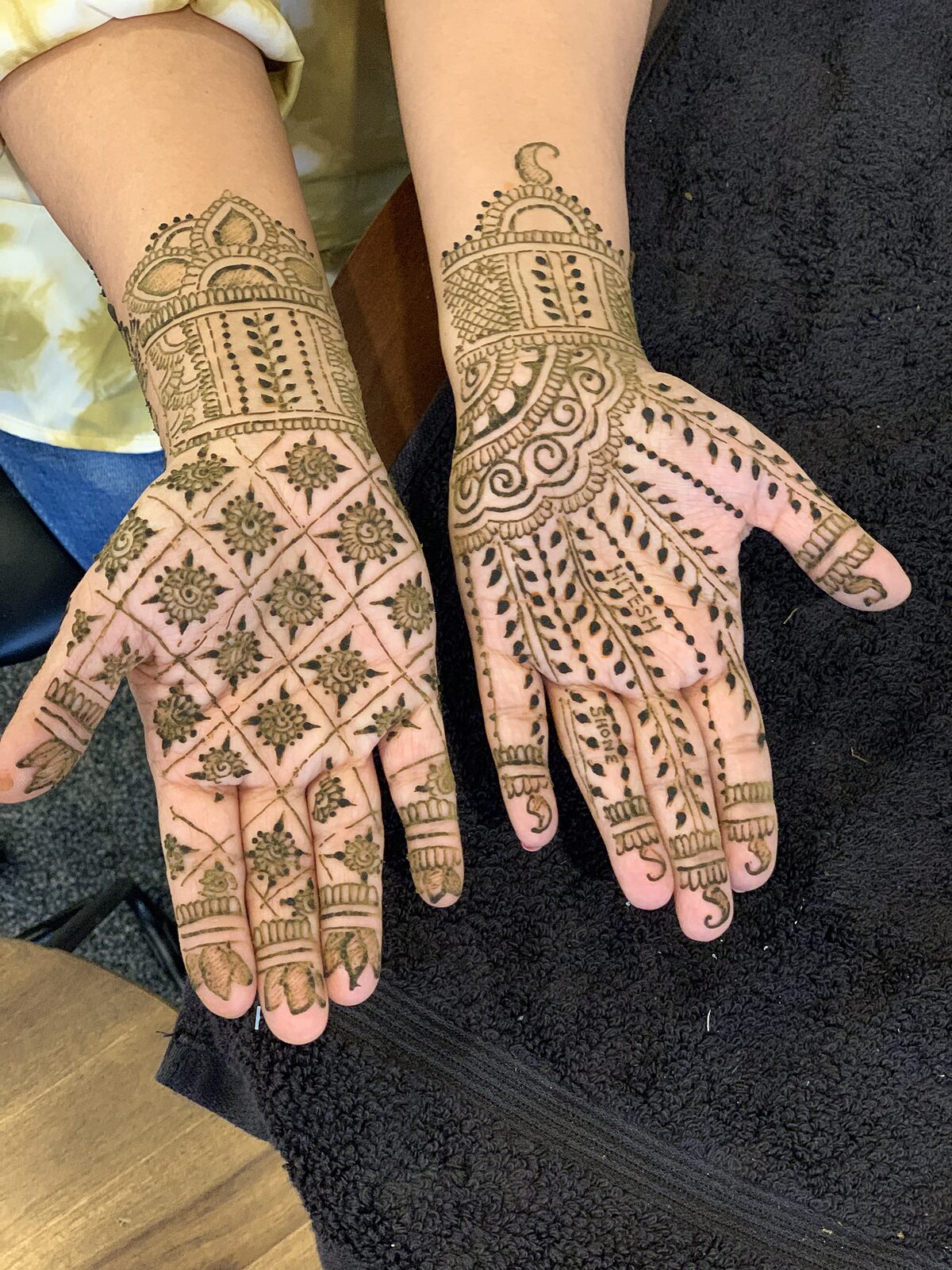 Bridal hands, detail